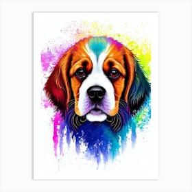 English Cocker Spaniel Rainbow Oil Painting Dog Art Print