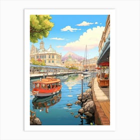 Victoria And Alfred Waterfront Cartoon 3 Art Print