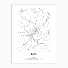 Tulle,France Minimalist Map Art Print