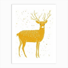 Yellow Reindeer 1 Art Print