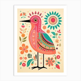 Pink Scandi Kiwi 1 Art Print