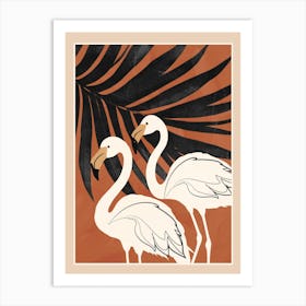 Two Abstract Flamingos 1 Art Print