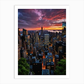 Skyscrapers and Chaos NYC at Dusk Art Print