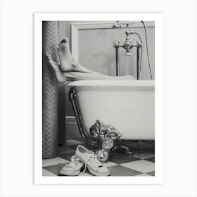 Woman In Bathtub Art Print