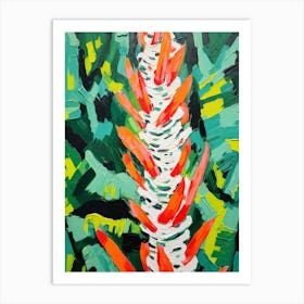 Cactus Painting Zebra Cactus 1 Art Print