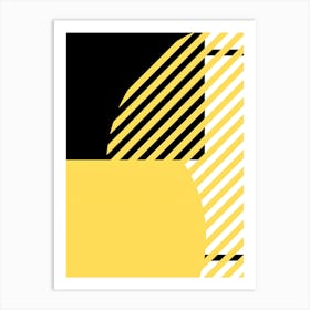 Abstract Yellow And Black Art Print