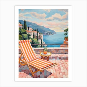 Sun Lounger By The Pool In Capri Italy 2 Art Print