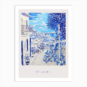 Marbella Spain 5 Mediterranean Blue Drawing Poster Art Print