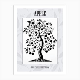 Apple Tree Simple Geometric Nature Stencil 3 Poster Art Print