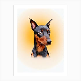 German Pinscher Illustration Dog Art Print