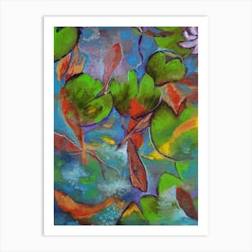 lake and koi Art Print