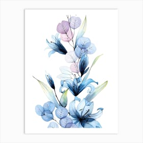 Watercolor Lilies Art Print