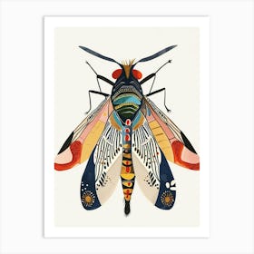 Colourful Insect Illustration Fly 5 Art Print