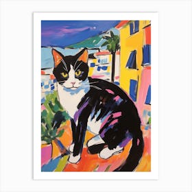 Painting Of A Cat In Cannes France 2 Art Print