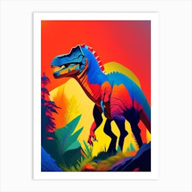 Camptosaurus 1 Primary Colours Dinosaur Art Print