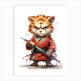 Samurai Cat 8 Art Print