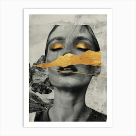 Gold Face 5 Art Print