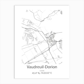 Vaudreuil Dorion,Canada Minimalist Map Art Print