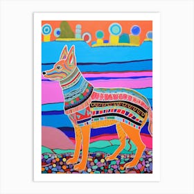 Maximalist Animal Painting Jackal 3 Art Print