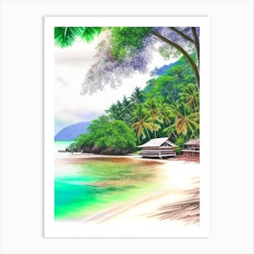 Koh Chang Thailand Soft Colours Tropical Destination Art Print