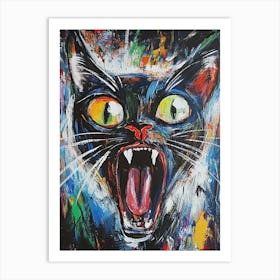 Fantastic Screaming Cat 4 Art Print