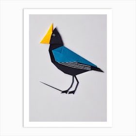 Magpie Origami Bird Art Print