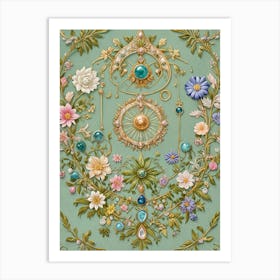 Floral Gems Art Print