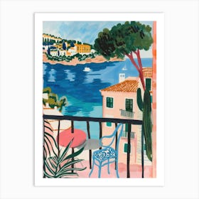 Travel Poster Happy Places Mallorca 1 Art Print