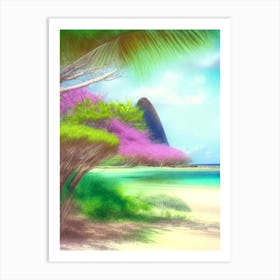 Ilot Gabriel Mauritius Soft Colours Tropical Destination Art Print