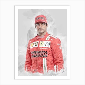 Carlos Sainz Ferrari Portrait Art Print