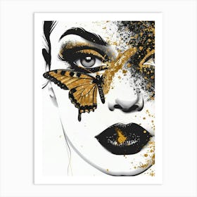 Gold Butterfly Canvas Print Art Print