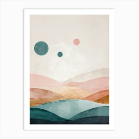Spheres Above The Desert Art Print
