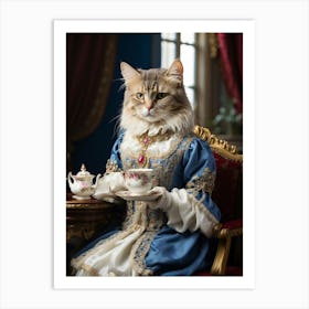 Cat In Victorian Costume Art Print