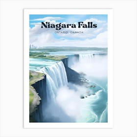 Niagara Falls Ontario Canada Nature's Beauty Travel Illustration Art Print