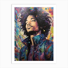 Jimi Hendrix Abstract Portrait 11 Art Print