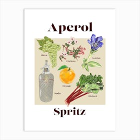 Aperol Spritz Cocktail Art Print