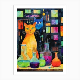 Abstract Cats In An Alchemy Art Print