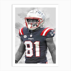 Demario Douglas New England Patriots Art Print