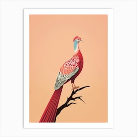 Minimalist Pheasant 5 Illustration Art Print