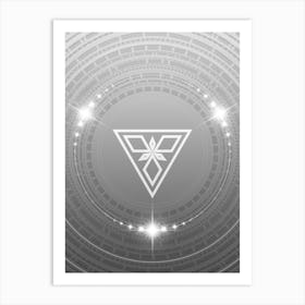 Geometric Glyph in White and Silver with Sparkle Array n.0116 Art Print