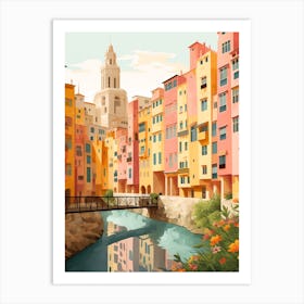 Girona Spain 2 Illustration Art Print