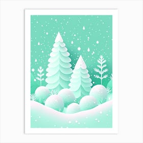 Winter, Snowflakes, Kids Illustration 1 Art Print