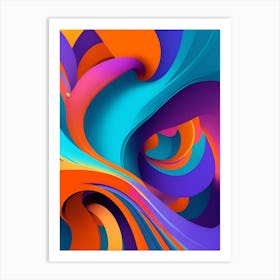 Abstract Colorful Waves Vertical Composition 97 Art Print