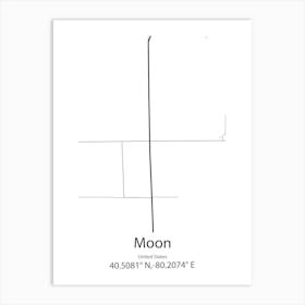 Moon,United States Minimalist Map Affiche