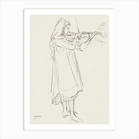 Girl Playing The Violin, Jan Toorop Art Print