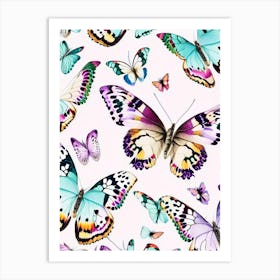 Butterfly Repeat Pattern Decoupage 3 Art Print