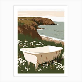 Bath Tub By The Sea Art Print