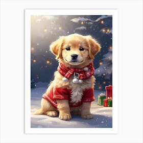 Christmas Puppy Art Print