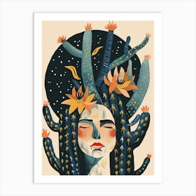 Queen Of The Night Cactus Minimalist 2 Art Print