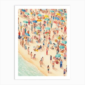 Happy Summer Day On The Beach Art Print